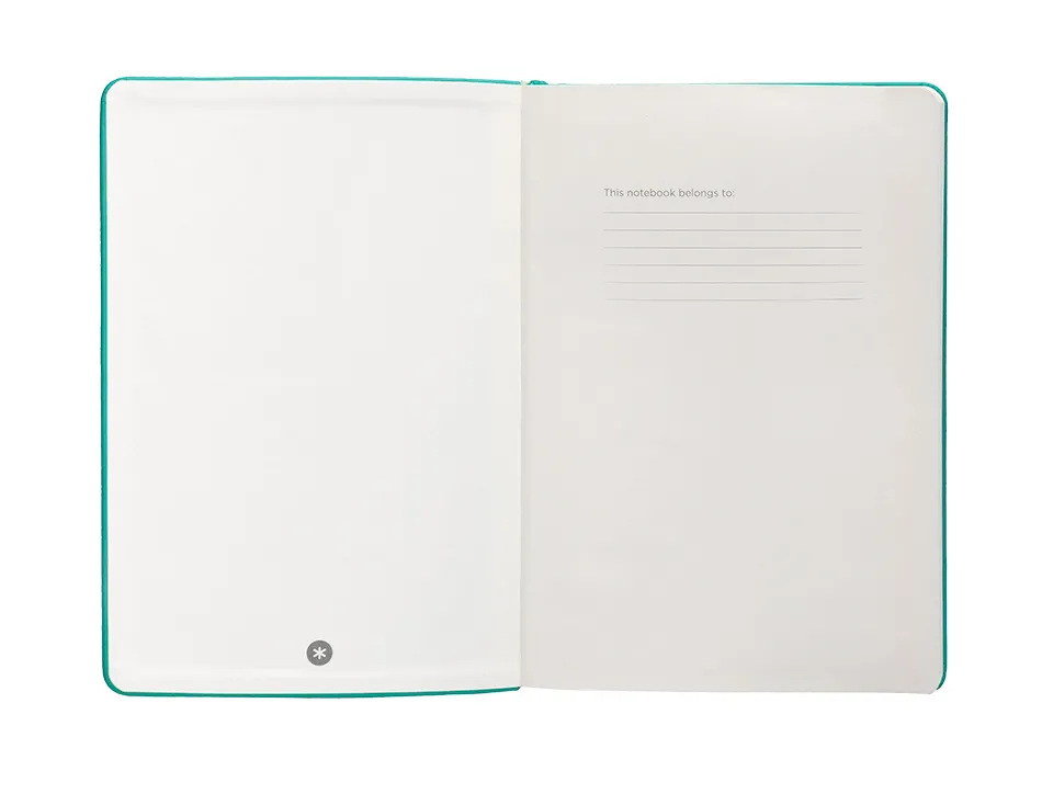 Carnet fermeture elastique antartik notes couverture rigide a4 papier uni ivoire 100 feuilles 80gr fsc turquoise