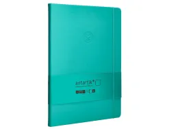 Carnet fermeture elastique antartik notes couverture rigide a4 papier uni ivoire 100 feuilles 80gr fsc turquoise