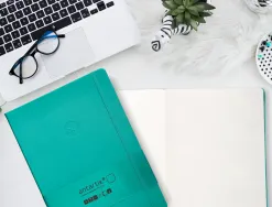Carnet fermeture elastique antartik notes couverture rigide a4 papier uni ivoire 100 feuilles 80gr fsc turquoise
