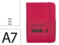 Carnet fermeture elastique antartik notes couverture rigide a7 papier uni ivoire 80feuilles 80gr fsc framboise