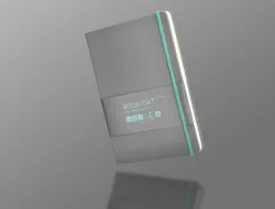 Carnet fermeture elastique turquoise antartik notes couverture rigide a5 papier uni ivoire 100 feuilles 80gr fsc gris