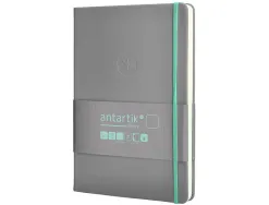 Carnet fermeture elastique turquoise antartik notes couverture rigide a5 papier uni ivoire 100 feuilles 80gr fsc gris