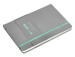 Carnet fermeture elastique turquoise antartik notes couverture rigide a5 papier uni ivoire 100 feuilles 80gr fsc gris