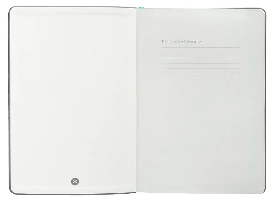 Carnet fermeture elastique turquoise antartik notes couverture rigide a5 papier uni ivoire 100 feuilles 80gr fsc gris