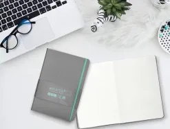 Carnet fermeture elastique turquoise antartik notes couverture rigide a5 papier uni ivoire 100 feuilles 80gr fsc gris