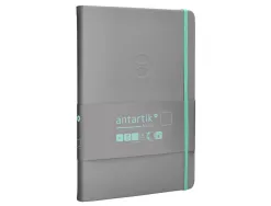 Carnet fermeture elastique turquoise antartik notes couverture rigide a5 papier uni ivoire 100 feuilles 80gr fsc gris