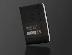 Carnet fermeture elastique antartik notes couverture rigide a7 papier uni ivoire 80 feuilles 80gr fsc coloris noir