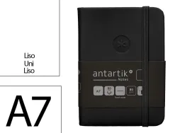 Carnet fermeture elastique antartik notes couverture rigide a7 papier uni ivoire 80 feuilles 80gr fsc coloris noir