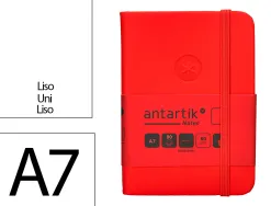 Carnet fermeture elastique antartik notes couverture rigide a7 papier uni ivoire 80 feuilles 80gr fsc coloris rouge
