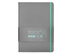 Carnet fermeture elastique turquoise antartik notes couverture rigide a5 ligne 100feuilles 80gr fsc coloris gris