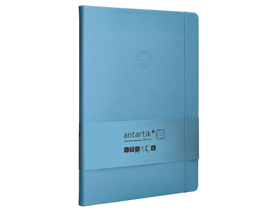 Carnet fermeture elastique antartik notes couverture rigide a4 ligne 100 feuilles 80gr fsc coloris bleu ciel