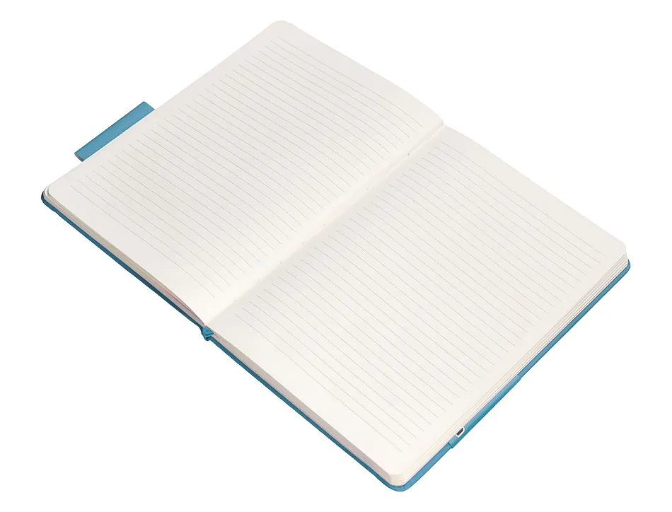 Carnet fermeture elastique antartik notes couverture rigide a4 ligne 100 feuilles 80gr fsc coloris bleu ciel