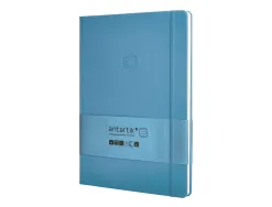 Carnet fermeture elastique antartik notes couverture rigide a4 ligne 100 feuilles 80gr fsc coloris bleu ciel