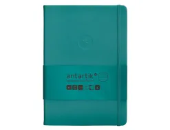Carnet fermeture elastique antartik notes couverture rigide a5 ligne 100 feuilles 80gr fsc coloris vert paon