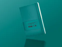 Carnet fermeture elastique antartik notes couverture rigide a5 ligne 100 feuilles 80gr fsc coloris vert paon