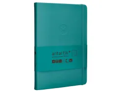 Carnet fermeture elastique antartik notes couverture rigide a5 ligne 100 feuilles 80gr fsc coloris vert paon
