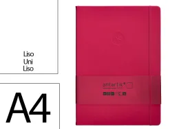 Carnet fermeture elastique antartik notes couverture rigide a4 papier uni ivoire 100 feuilles 80gr fsc framboise
