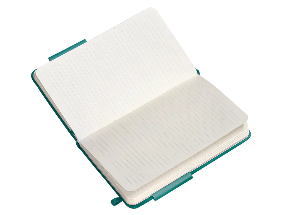 Carnet fermeture elastique antartik notes couverture rigide a6 ligne 100 feuilles 80gr fsc coloris vert paon