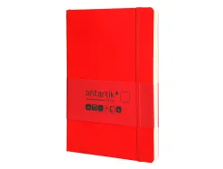Carnet fermeture elastique antartik notes couverture souple a5 papier uni ivoire 100 feuilles 80gr fsc coloris rouge