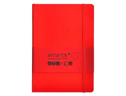 Carnet fermeture elastique antartik notes couverture souple a5 papier uni ivoire 100 feuilles 80gr fsc coloris rouge