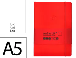 Carnet fermeture elastique antartik notes couverture souple a5 papier uni ivoire 100 feuilles 80gr fsc coloris rouge