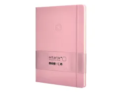 Carnet fermeture elastique antartik notes couverture rigide a4 papier uni ivoire 100 feuilles 80gr fsc rose pastel