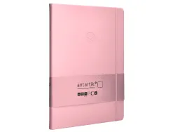 Carnet fermeture elastique antartik notes couverture rigide a4 papier uni ivoire 100 feuilles 80gr fsc rose pastel