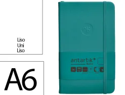 Carnet fermeture elastique antartik notes couverture rigide a6 papier uni ivoire 100 feuilles 80gr fsc vert paon