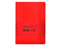 Carnet fermeture elastique antartik notes couverture souple a5 ligne 100 feuilles 80gr fsc coloris rouge