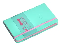 Carnet fermeture elastique rose antartik notes couverturerigide a6 ligne 100 feuilles 80gr fsc coloris turquoise