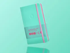 Carnet fermeture elastique rose antartik notes couverturerigide a6 ligne 100 feuilles 80gr fsc coloris turquoise