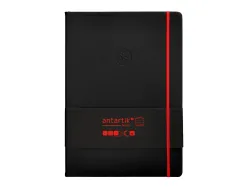 Carnet fermeture elastique rouge antartik notes couverture rigide a4 ligne 100feuilles 80gr fsc coloris noir