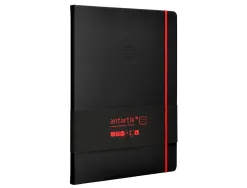 Carnet fermeture elastique rouge antartik notes couverture rigide a4 ligne 100feuilles 80gr fsc coloris noir