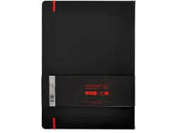 Carnet fermeture elastique rouge antartik notes couverture rigide a4 ligne 100feuilles 80gr fsc coloris noir