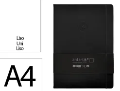 Carnet fermeture elastique antartik notes couverture rigide a4 papier uni ivoire 100 feuilles 80gr fsc coloris noir