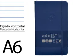 Carnet fermeture elastique antartik notes couverture rigide a6 ligne 100 feuilles 80gr fsc coloris bleu marine