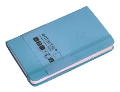 Carnet fermeture elastique antartik notes couverture rigide a6 papier uni ivoire 100 feuilles 80gr fsc bleu ciel