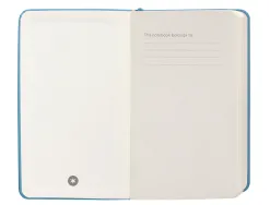 Carnet fermeture elastique antartik notes couverture rigide a6 papier uni ivoire 100 feuilles 80gr fsc bleu ciel