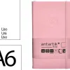 Carnet fermeture elastique antartik notes couverture rigide a6 papier uni ivoire 100 feuilles 80gr fsc rose pastel