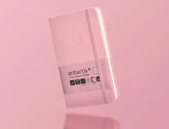 Carnet fermeture elastique antartik notes couverture rigide a6 papier uni ivoire 100 feuilles 80gr fsc rose pastel