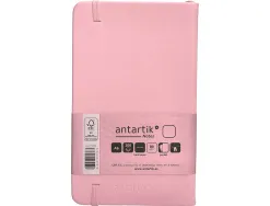 Carnet fermeture elastique antartik notes couverture rigide a6 papier uni ivoire 100 feuilles 80gr fsc rose pastel