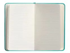 Carnet fermeture elastique antartik notes couverture rigide a6 ligne 100 feuilles 80gr fsc coloris turquoise