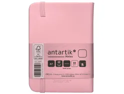 Carnet fermeture elastique antartik notes couverture rigide a7 papier uni ivoire 80 feuilles 80gr fsc rose pastel