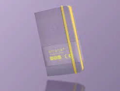 Carnet fermeture elastique jaune antartik notes couverture rigide a6 papier uni ivoire 100 feuilles 80gr fsc lilas