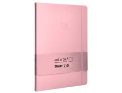 Carnet fermeture elastique antartik notes couverture rigide a4 ligne 100 feuilles 80gr fsc coloris rose pastel