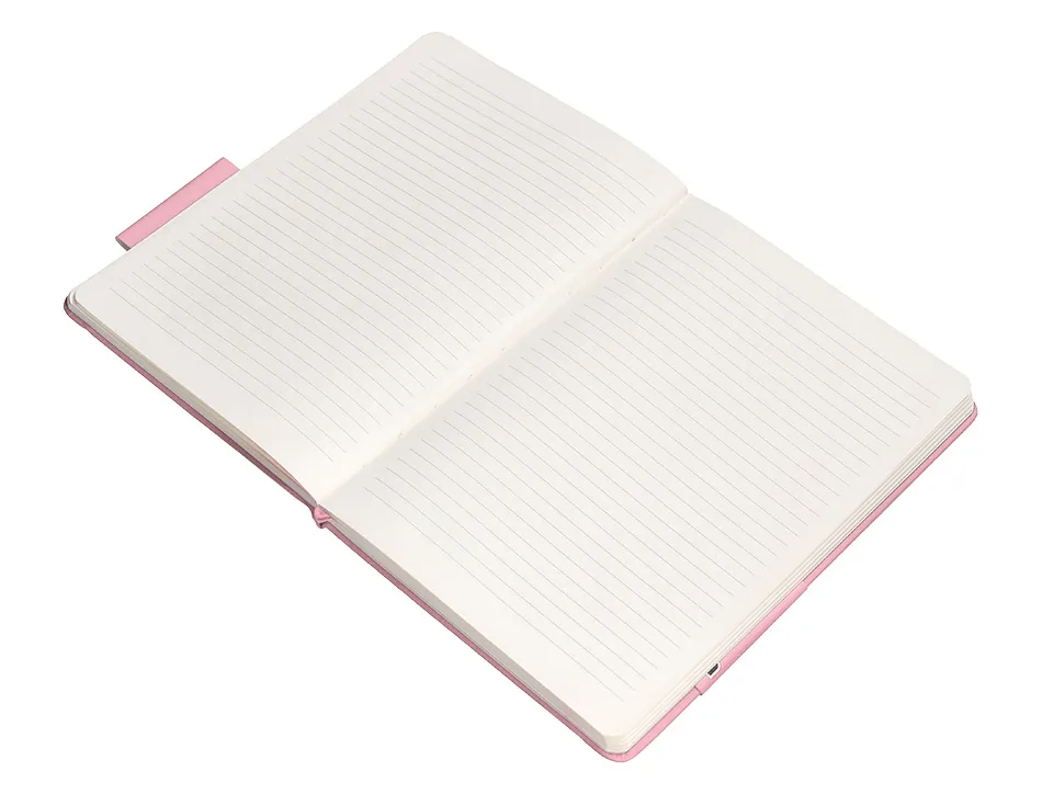 Carnet fermeture elastique antartik notes couverture rigide a4 ligne 100 feuilles 80gr fsc coloris rose pastel