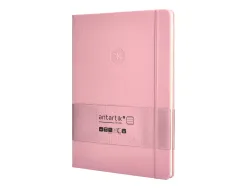 Carnet fermeture elastique antartik notes couverture rigide a4 ligne 100 feuilles 80gr fsc coloris rose pastel