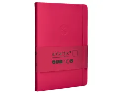 Carnet fermeture elastique antartik notes couverture rigide a5 papier uni ivoire 100 feuilles 80gr fsc framboise