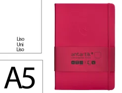 Carnet fermeture elastique antartik notes couverture rigide a5 papier uni ivoire 100 feuilles 80gr fsc framboise