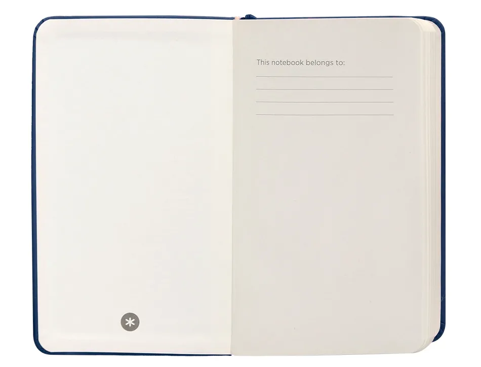 Carnet fermeture elastique antartik notes couverture rigide a6 papier uni ivoire 100 feuilles 80gr fsc bleu marine